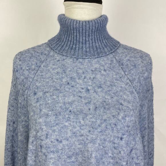 J. Crew | Blue Wool & Alpaca Blend Turtleneck Sweater in Supersoft Yarn - Picture 2 of 6
